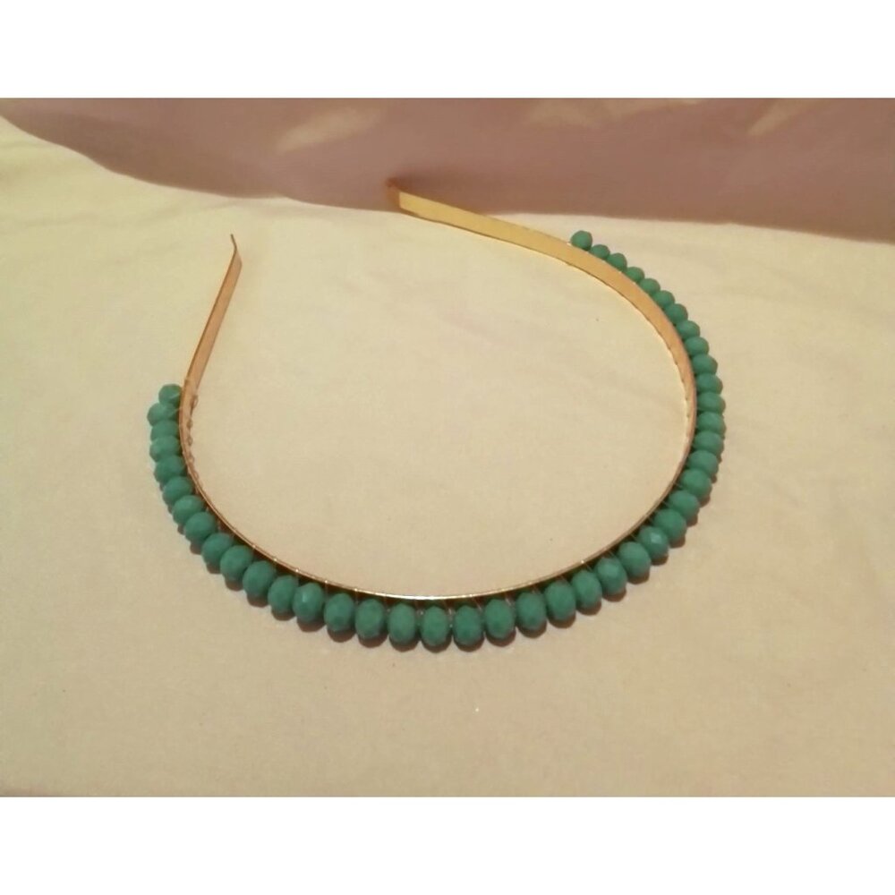 Vintage Gold-Tone Headband With Beads